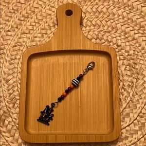 Black and Orange Beaded Zipper Charm